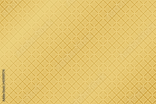 Thai art and asian style luxury banner gold background pattern,Thai Pattern golden background - Vector