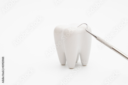 dental care set tooth model  on white © onairjiw