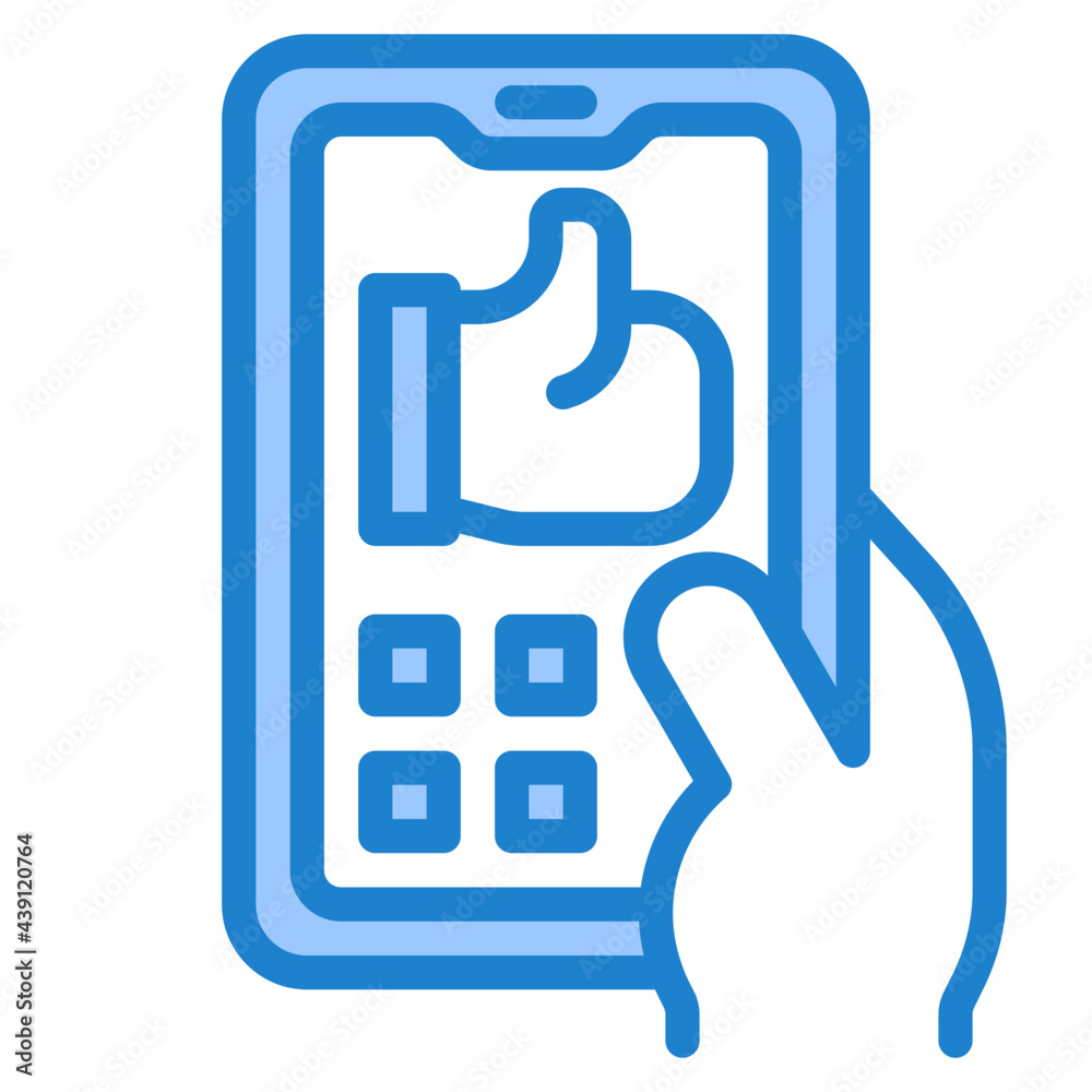 Obraz premium mobilephone blue style icon