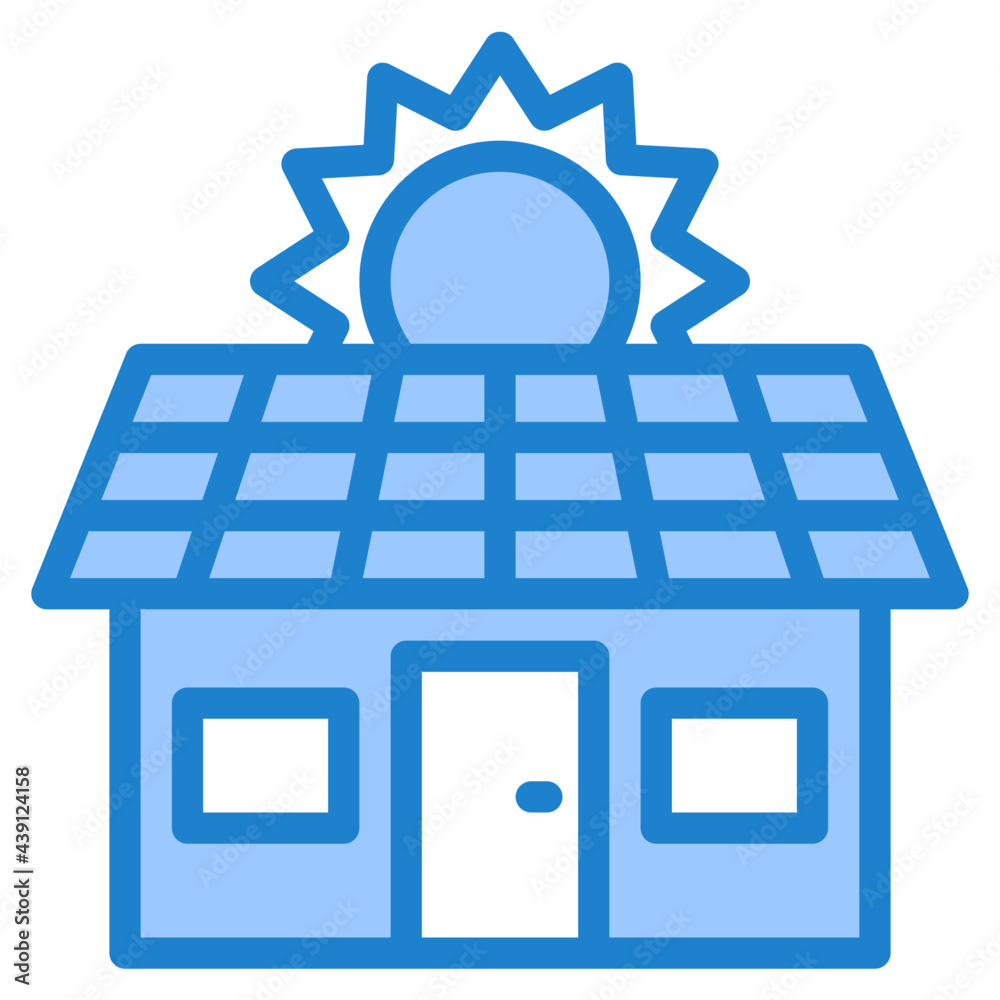 Naklejka premium solar cell blue style icon
