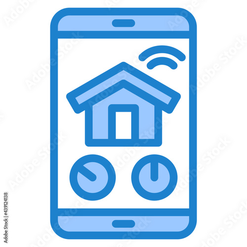 smartphone blue style icon