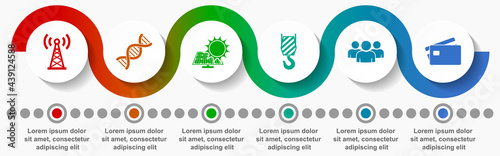 Infographic vector template for presentation, chart, diagram, webinar, graph, business and technology concept with 6 options in eps 10