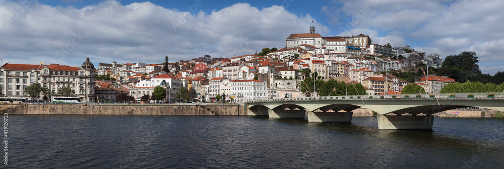 Panorama of the old town of Coimbra and Mondego river