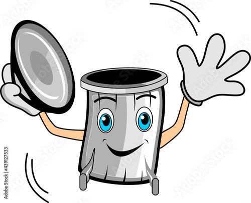 Vector Cartoon Trash Can