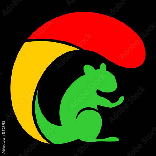 Vector Colorful Squirrel Icon