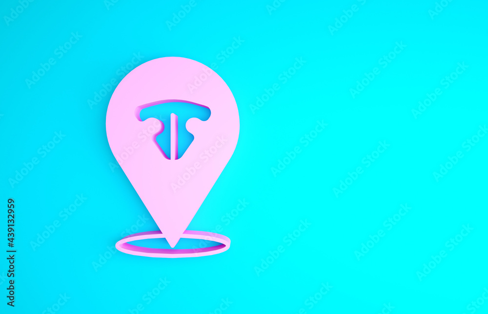 Pink Cat nose icon isolated on blue background. Minimalism concept. 3d illustration 3D render Pink Cat nose icon isolated on blue background. Minimalism concept. 3d illustration 3D render