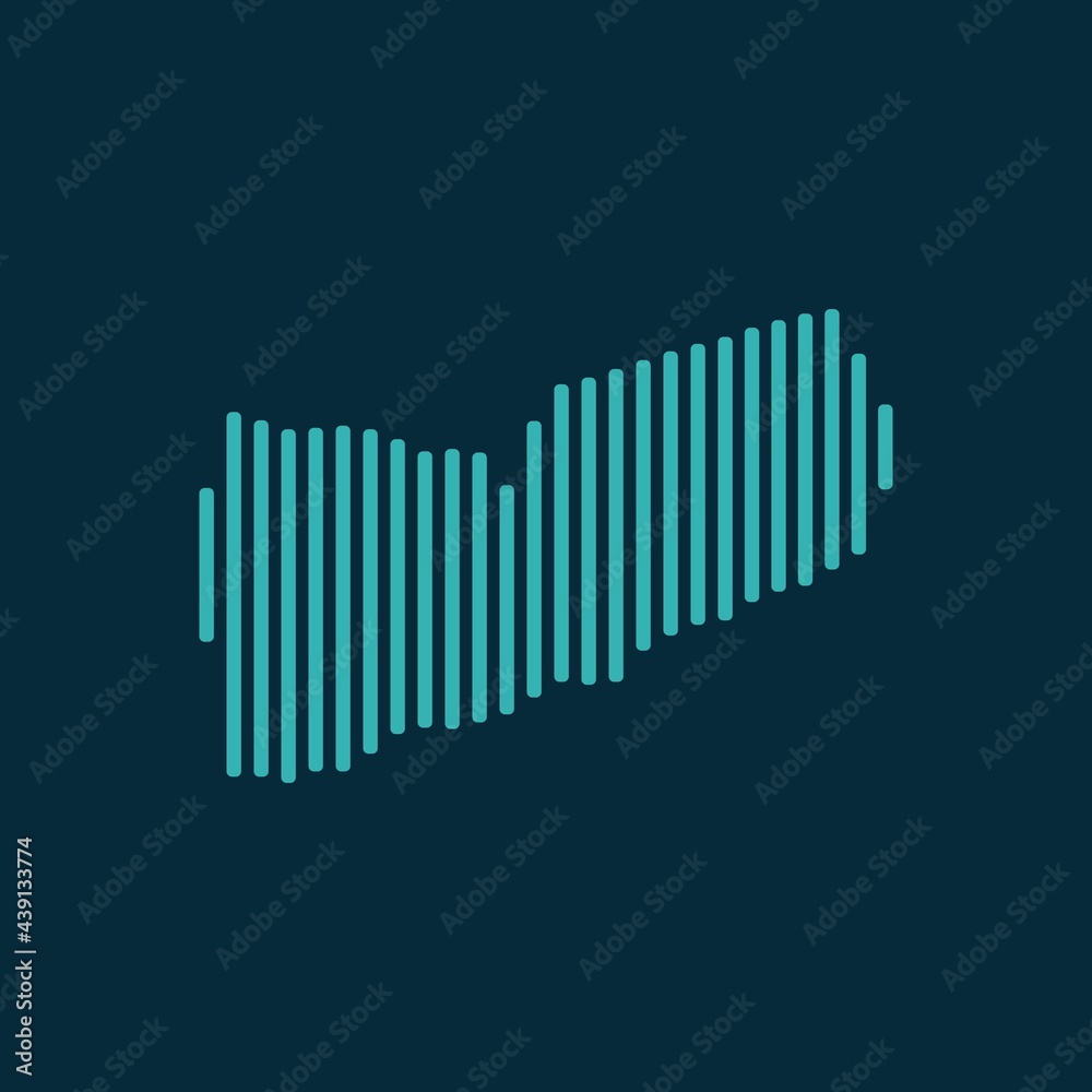 Vector abstract map of Yemen with blue straight rounded lines isolated on a indigo background. Vector abstract map of Yemen with blue straight rounded lines isolated on a indigo background.