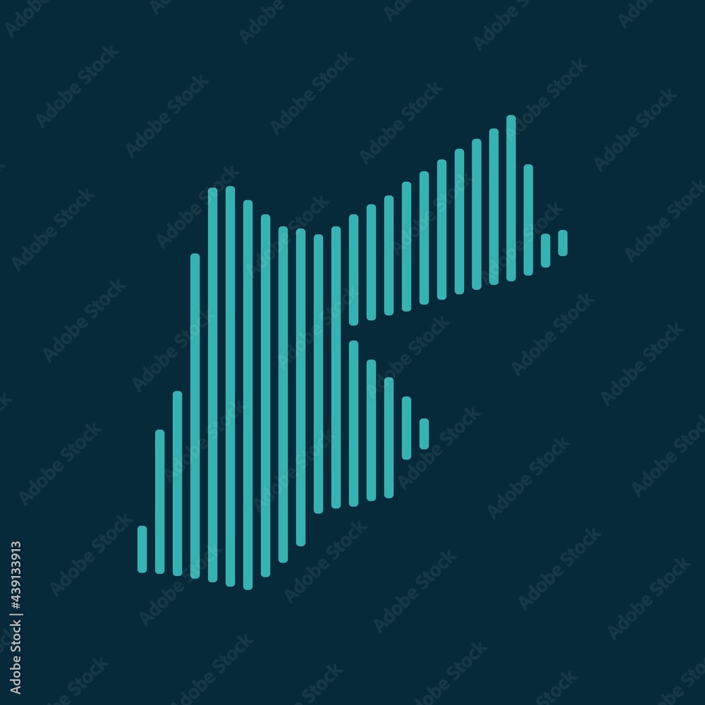 Vector abstract map of Jordan with blue straight rounded lines isolated on a indigo background. Vector abstract map of Jordan with blue straight rounded lines isolated on a indigo background.