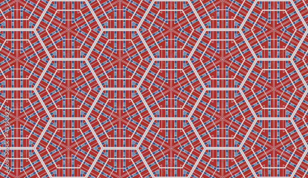 seamless pattern of red and blue tiles in Moroccan style seamless pattern of red and blue tiles in Moroccan style