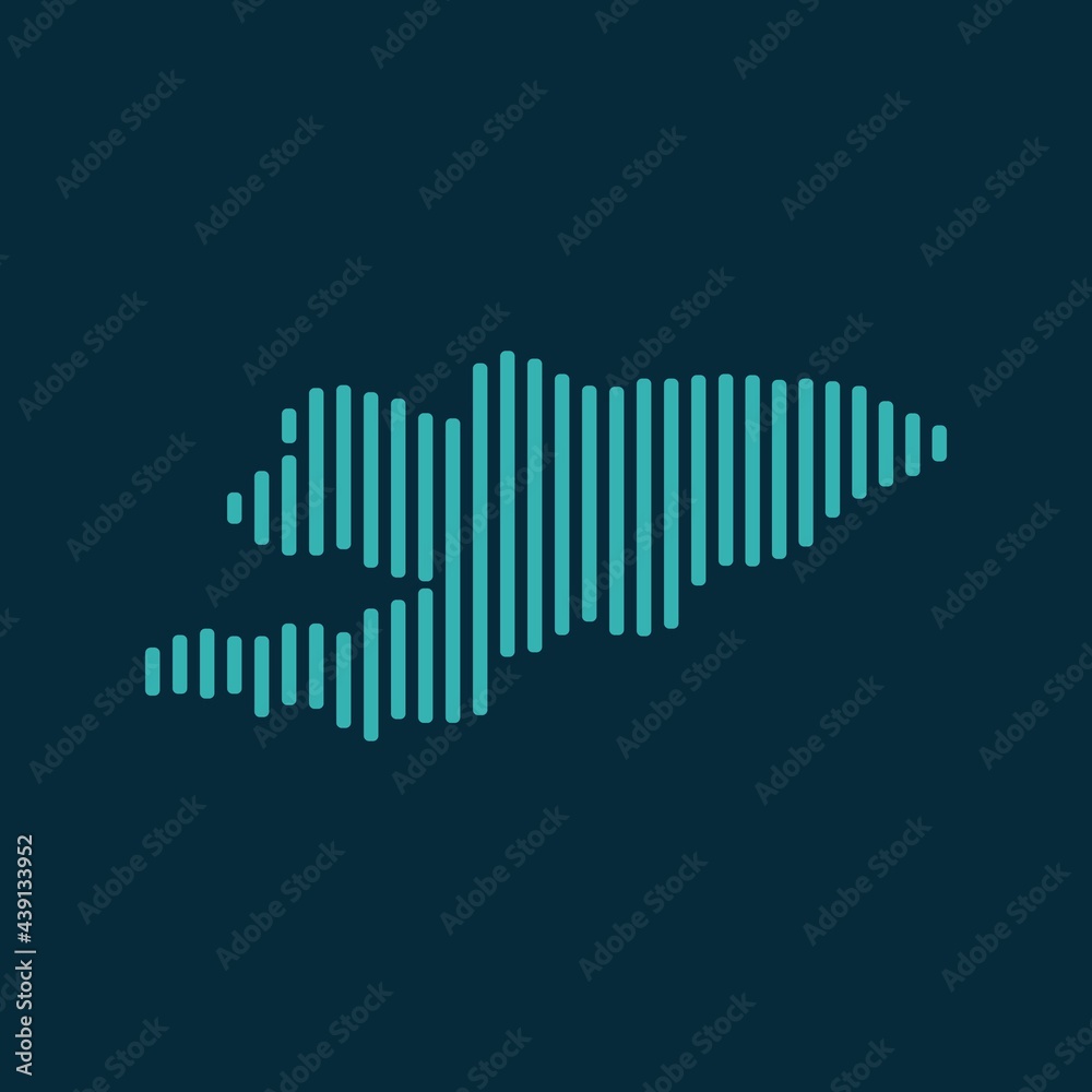 Vector abstract map of Kyrgyzstan with blue straight rounded lines isolated on a indigo background. Vector abstract map of Kyrgyzstan with blue straight rounded lines isolated on a indigo background.