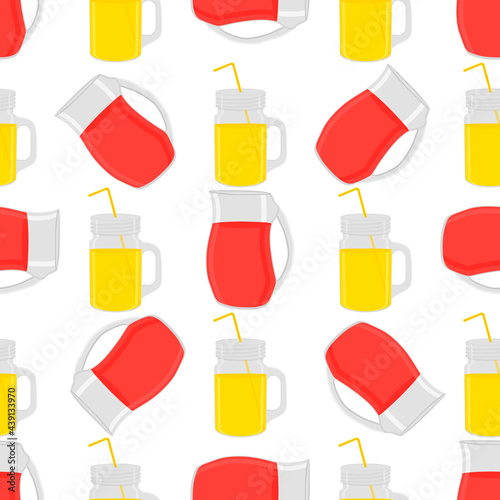 Illustration on theme colored lemonade in glass jug