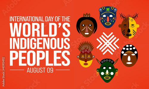 International Day of the World's Indigenous Peoples is observed every year on August 9, to raise awareness and protect the rights of the indigenous population. vector illustration