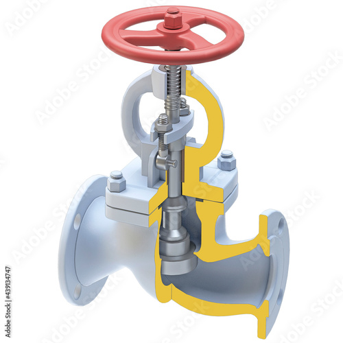 Wedge gate valve - 3d illustration isolated on white background