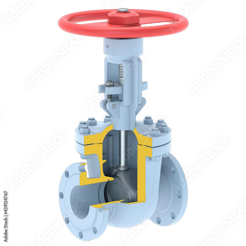 Wedge gate valve - 3d illustration isolated on white background