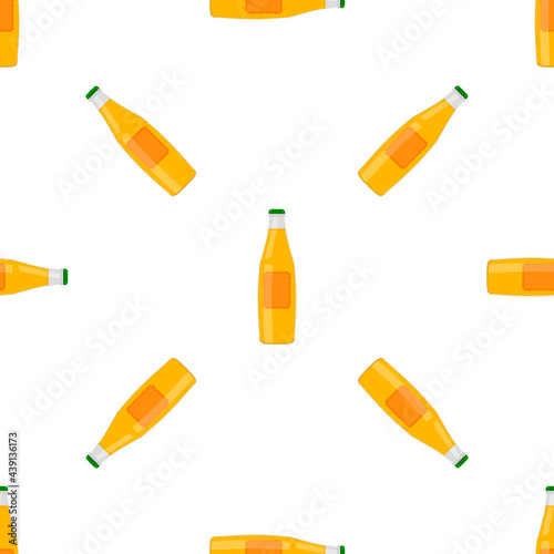 Illustration on theme seamless beer glass bottles with lid for brewery
