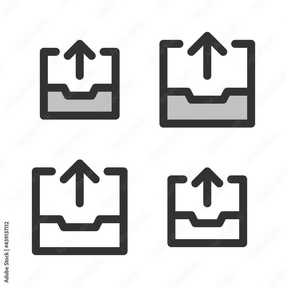 Pixel-perfect linear icon of extract from archive built on two base grids of 32x32 and 24x24 pixels. The initial base line weight is 2 pixels. In two-color and one-color versions. Editable strokes Pixel-perfect linear icon of extract from archive built on two base grids of 32x32 and 24x24 pixels. The initial base line weight is 2 pixels. In two-color and one-color versions. Editable strokes