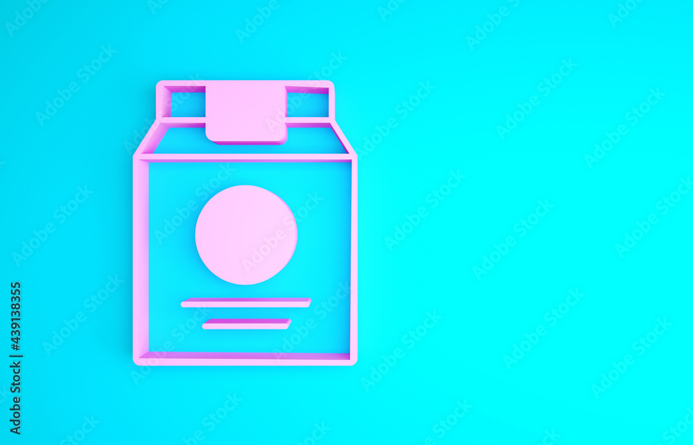 Pink Online ordering and fast food delivery icon isolated on blue background. Minimalism concept. 3d illustration 3D render Pink Online ordering and fast food delivery icon isolated on blue background. Minimalism concept. 3d illustration 3D render
