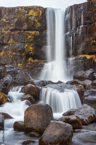   xar  rfoss waterfall in   ingvellir National Park