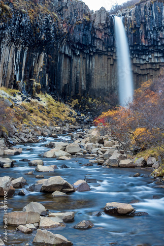 Svartifoss  black waterfall  in Vatnaj  kull National Park in Iceland