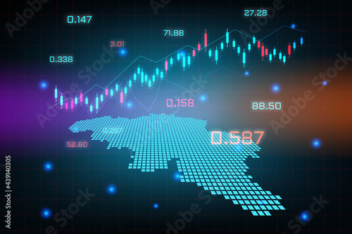 Stock market background or forex trading business graph chart for financial investment concept of Belgium map. business idea and technology innovation design.