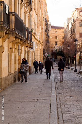 Gente y Calle en la ciudad de Salamanca, en la comunidad autonoma de Castilla y Leon, en el pais de España o Spain photo