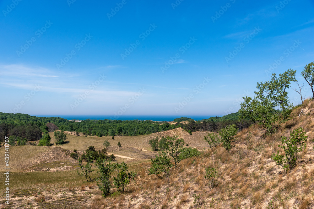 Fototapeta premium Landscape of Blue Sky over Lake Michigan