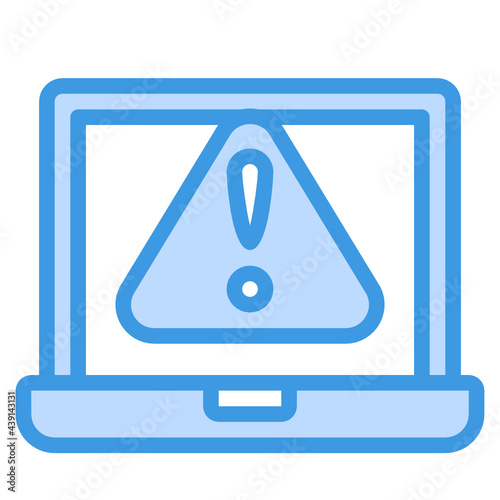 Warning blue line icon