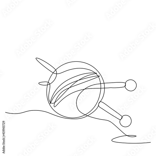 Knitting Day. A continuous line. Vector illustration drawn with a single line.