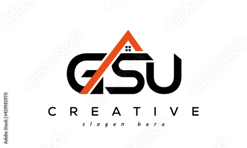 GSU letters real estate construction logo vector photo