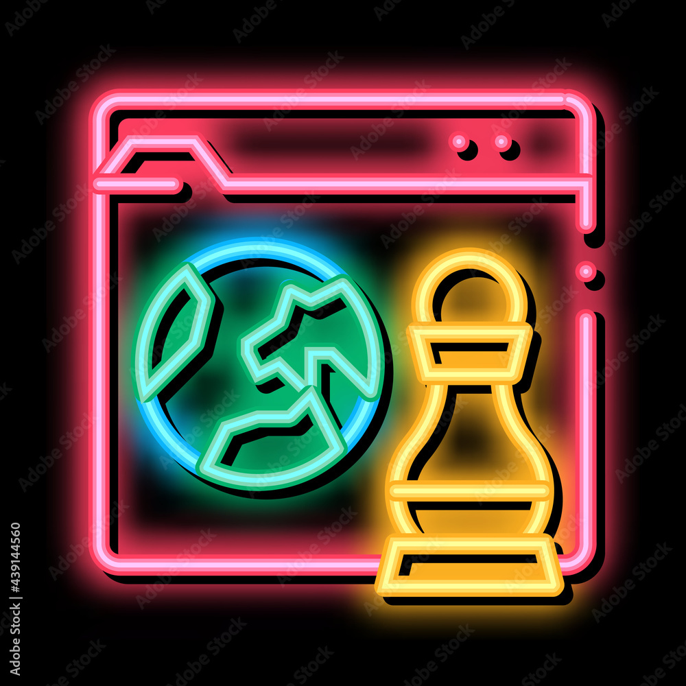 chess figure and earth on web site neon light sign vector. Glowing bright icon chess figure and earth on web site sign. transparent symbol illustration chess figure and earth on web site neon light sign vector. Glowing bright icon chess figure and earth on web site sign. transparent symbol illustration