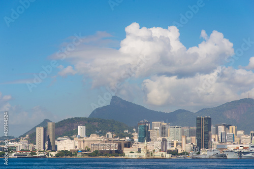 View of Rio de Janeiro City Skyline With Clouds in the Sky