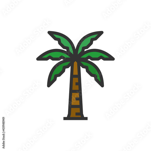 Coconut Tree Icon Vector Illustration ,Nature ,Wood