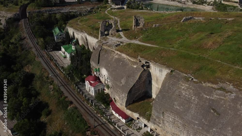 Flight over the Cave Monastery of St. Clement and the fortress in Crimea. Flight over the Cave Monastery of St. Clement and the fortress in Crimea.
