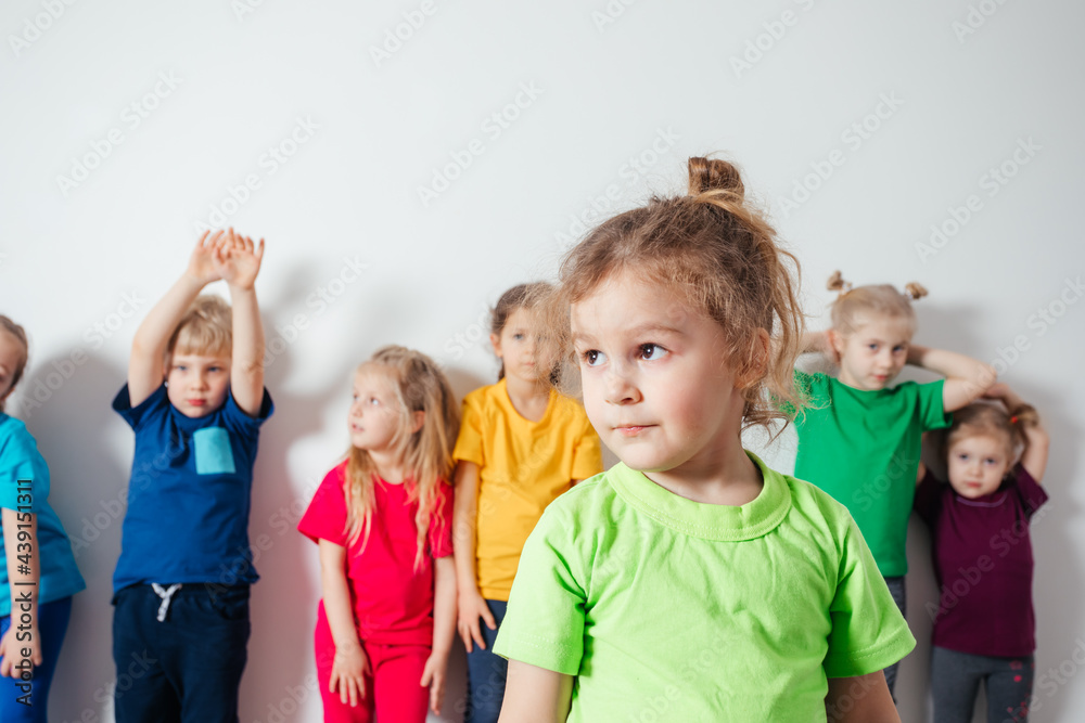 Curious boy among friends at the daycare Curious boy among friends at the daycare