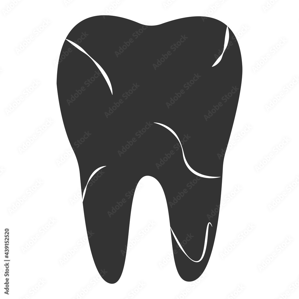 Tooth decay vector icon, dental care illustration. Tooth decay vector icon, dental care illustration.