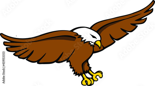 gliding bald eagle | wings spread out
