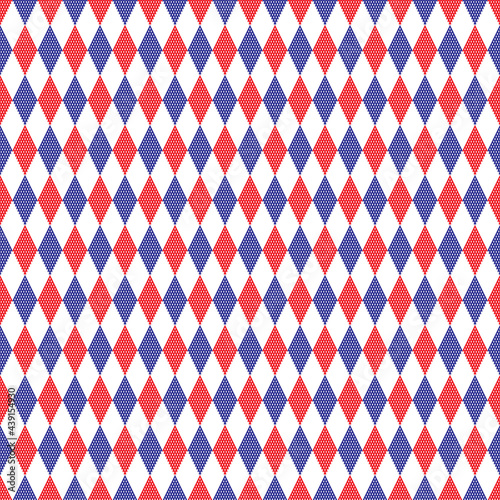 Red and blue diamond square pattern on white background, Abstract Vector Wallpaper, Seamless pattern background.