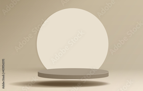 Cosmetic brown background minimal and premium podium display for product presentation branding and packaging presentation. studio stage with shadow of background. vector design