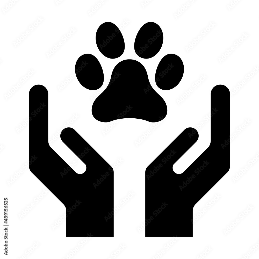Hope icon, human hand with paw symbol, help and protection graphic design, support vector illustration Hope icon, human hand with paw symbol, help and protection graphic design, support vector illustration