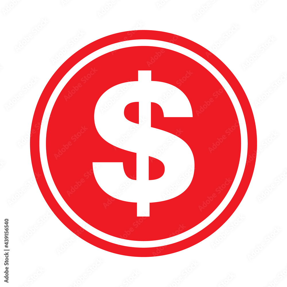 Dollar money symbol, business cash icon, save currency bank sign, vector illustration isolated background Dollar money symbol, business cash icon, save currency bank sign, vector illustration isolated background