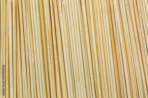 Bamboo toothpicks on white background,macro bamboo