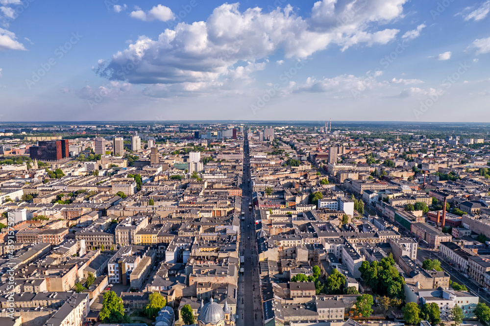 City of Lodz, Poland- city panorama.	 - obrazy, fototapety, plakaty 