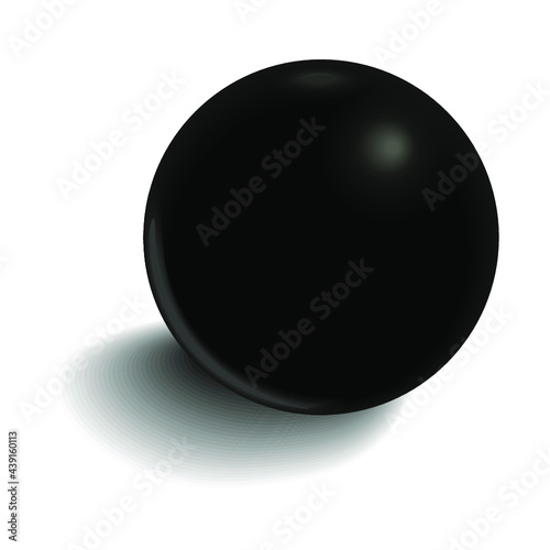 Black sphere isolated on a white background. 3d rendering