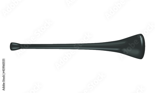 Black vuvuzela horn isolated on a white background