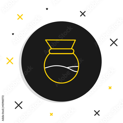 Line Pour over coffee maker icon isolated on white background. Alternative methods of brewing coffee. Coffee culture. Colorful outline concept. Vector
