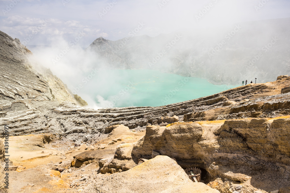 Ijen volcano in East Java, Indonesia