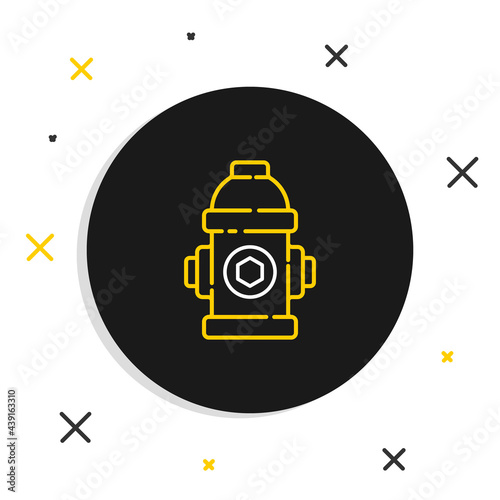 Line Fire hydrant icon isolated on white background. Colorful outline concept. Vector