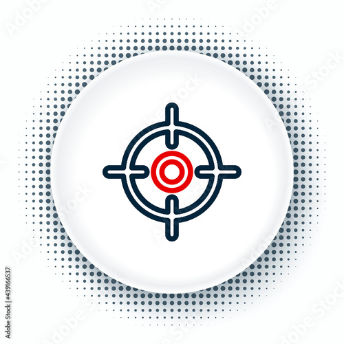 Line Target sport icon isolated on white background. Clean target with numbers for shooting range or shooting. Colorful outline concept. Vector