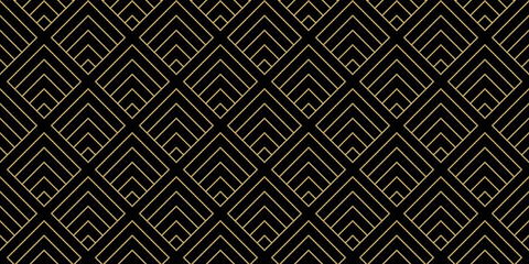 Handdoek met foto Zwart goud patronen Abstracte gouden lijnen geometrische achtergrond  © Strawberry Blossom
