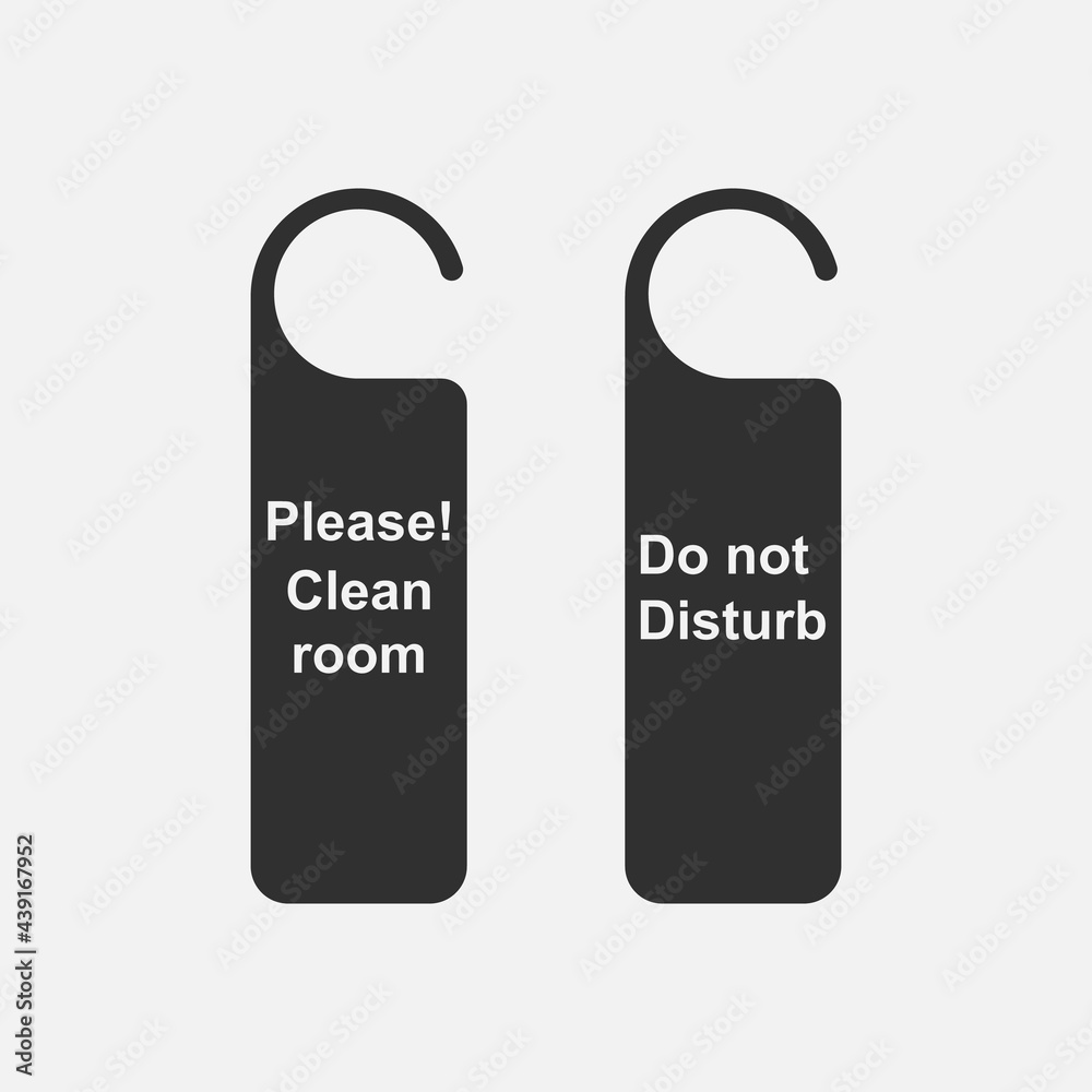 Please do not disturb and service my room signs.Vector illustration isolated on white background. Please do not disturb and service my room signs.Vector illustration isolated on white background.